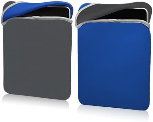 SoftSuit Neoprene Reversible Tablet Pouch Carrying Case for Most Tablets or eReaders up to 12" - Apple iPad Air, Apple iPad 4/3/2, Galaxy Tab S, Xperia Z2, Neoprene Pouch (Super Blue / Graphite Grey - Reversible)