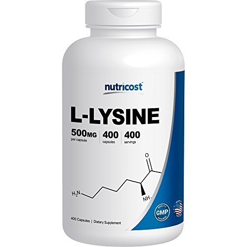 Nutricost L-Lysine 500mg, 400 Capsules - Gluten Free and Non-GMO
