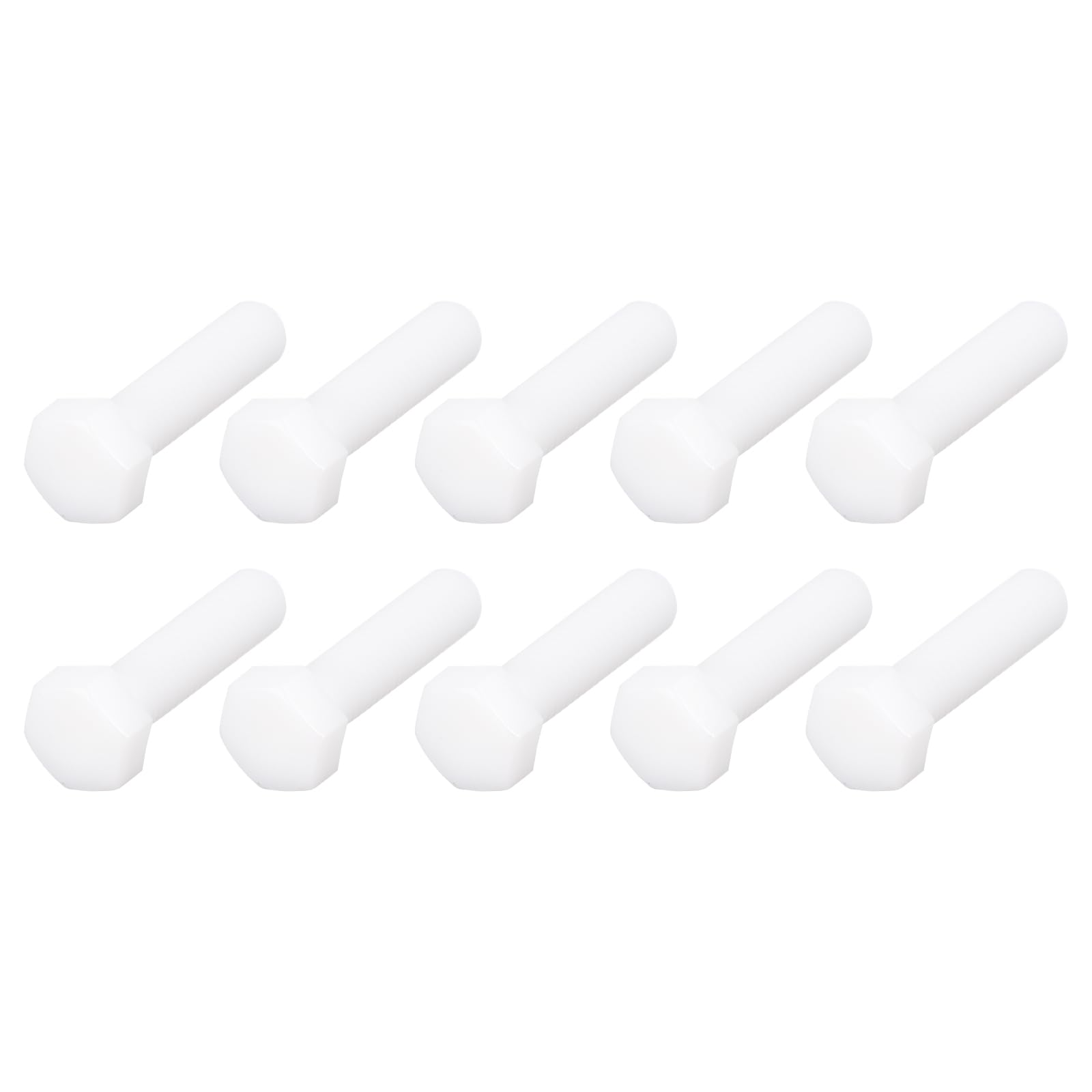 METALLIXITY Nylon Hex Bolts (M10-1.5x40mm) 15Pcs, Plastic Coarse Fully Threaded Metric Hex Head Cap Screw Bolt - for Various Industrial, White