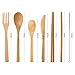 Bamboo Utensils | Bamboo Travel Utensils | Flatware Set | Knife, Fork, Spoon, Reusable Straws and Chopsticks | Camping Utensils Set | Portable Utensils Set