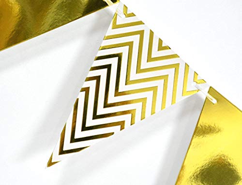 image for Redear Gold Happy Birthday Banner, Glitter Pennant Banner Sparkly Tria