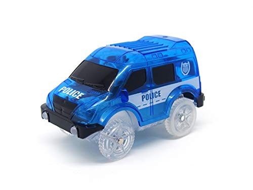 [3-Pack] Track Replacement Race Cars Toy | Train Cars w/ 5 LED Lights | Glow in The Dark | for Independent & Track Play | Track Accessories Compatible with Most Tracks for Boys and Girls