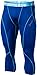 TSLA Men's Compression 3/4 Capri Pants Baselayer Cool Dry Sports Running Yoga Tights, Zero(p15) - Blue & Sky Blue, Large.