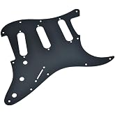KAISH Matte Aluminium Strat Style SSS Pickguard Metal Anodized ST Pick Guard Scratch Plate for American/Mexican Strat Matte Black