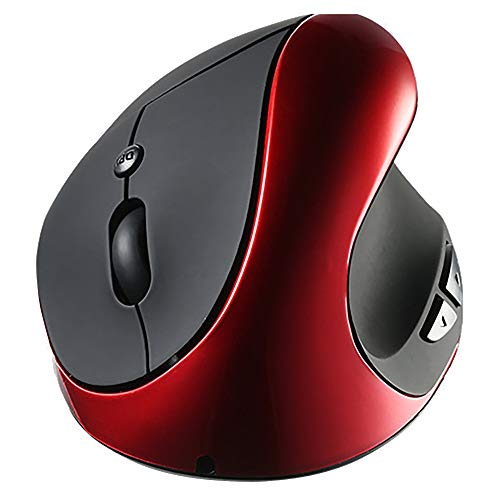 Tpingfe 1600DPI Wireless Vertical Rechargeable Mouse USB 2.0 Gaming Mice for Tablet (Red) - Thumbnail 2