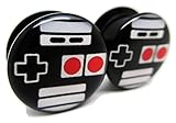 Retro Nintendo NES Controller Ear Plugs - Acrylic Screw-On - New - 8 Sizes - Pair