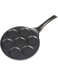 Cainfy Pancake Pan Maker Nonstick-Suitable for All Stovetops,10.5 Inch Mini Non Stick Silver Dollar Grill Blini Griddle Crepe Pan,7 Molds Cake Egg Cooker Skillet for Kids Gifts,100% PFOA Free Coating