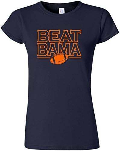 Campus Originals Auburn Tigers Fans Beat Bama Football T-Shirt - Navy (Small, Ladies)