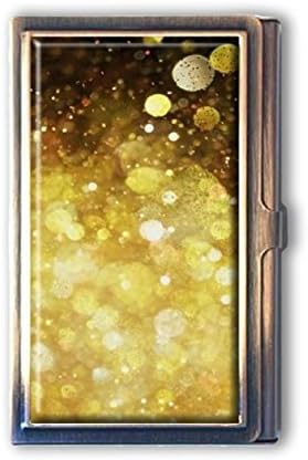 jkfgweeryhrt Shimmer Glitter Gold Print BOKEH Custom Portable Business Bank Name Card Case Holder Box Pocket Credit Card ID Wallet