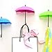 SpyShop Colorful Umbrella Key Holder, Key Hanger,Wall Key Rack,Wall Key Holder,Key Organizer for Keys, Jewelry and Other Small Items (6PCS)