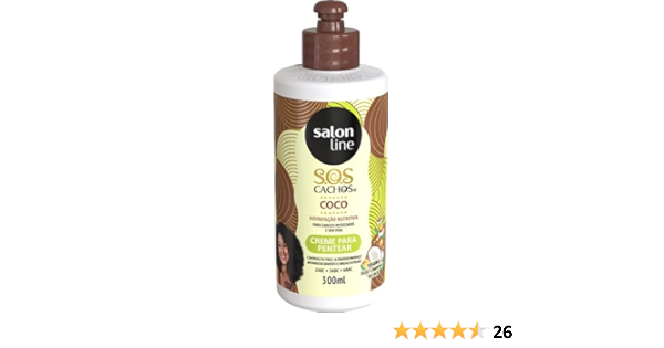 Amazon Com Linha Tratamento Sos Cachos Salon Line Creme Para Pentear Coco 300 Ml Salon Line Treatment Sos Curls Collection Coconut Combing Cream 10 14 Fl Oz Beauty Personal Care