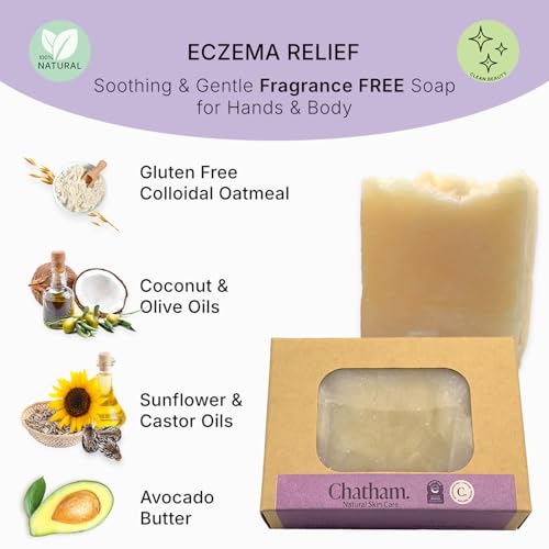 Chatham Natural Skin Care Eczema Relief Oatmeal Soap, oatmeal bath, treatment for eczema rosacea, psoriasis