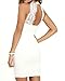 Lyrur Women's Formal Halter Neck Lace Key Hole Bodycon Party Dress (US4, 6036-white)