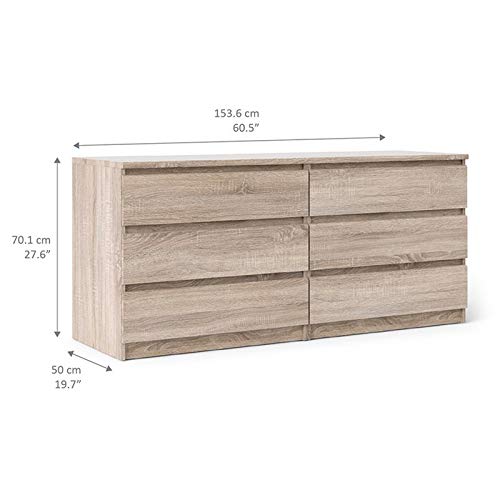 Atlin Designs Contemporary 6 Drawer Double Dresser in Truffle Gray