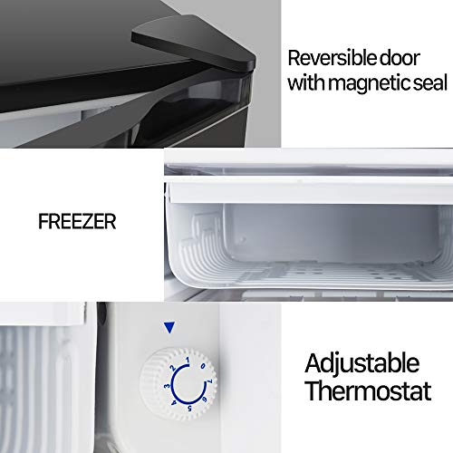 Kuppet Mini Fridge Reversible Door Compact Refrigerator for Dorm