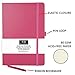 RICCO BELLO Classic Ruled Notebook with Pen Loop/Hardcover, Banded, Bookmark, Expandable Pocket / 5.7 x 8.4 inches (Pink)