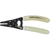 Klein Tools 11055GLW Wire Stripper/Cutter, Made in USA, Klein-Kurve Stripper/Cutter, 10-18 AWG Solid, 12-20 AWG Stranded Wire, Glow in the Dark Grips