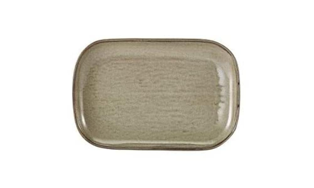 Genware Terra Porcelain Grey Rectangular Plate, 29cm, RP-PG29, Pack of 6