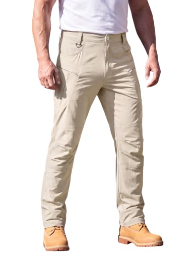 Runcati Mens Tactical Pants Ripstop Stretch Cargo Work Hiking Outdoor Pants at Amazon