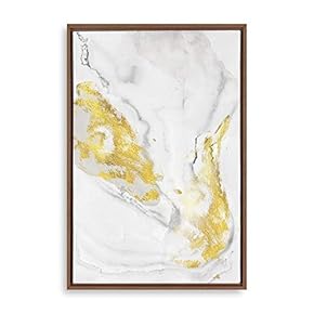 SIGNFORD Framed Canvas Home Artwork Decoration Golden Abstract...