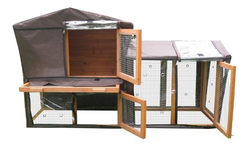 Bunny Business Hutch Cover for Grove,Wood colour, grey,28.3 x 26.4 x 4.5 cm