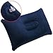 TRIXES Navy Blue Inflatable Camping Pillow Soft Blow-Up Travel Cushion
