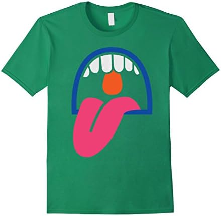 Mens Funny Open Mouth Tongue Out Tonsil Punching Bag Shirt Small Kelly Green