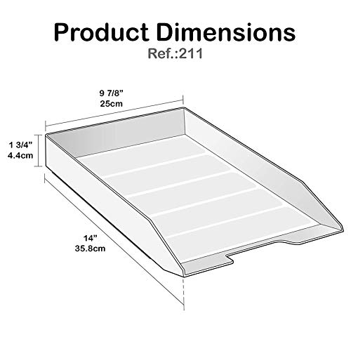 Acrimet Stackable Front Load Letter Size Tray Plastic Desktop File