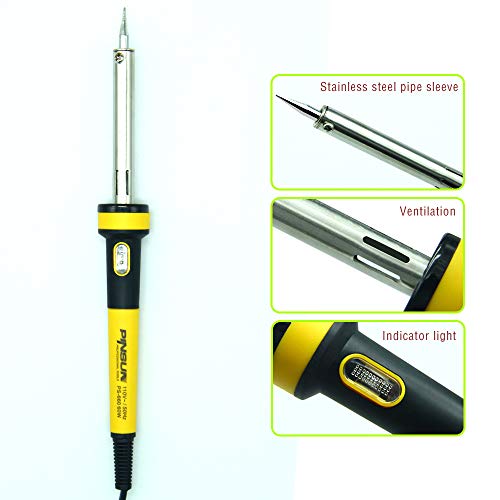 Electric Soldering Iron Kit 60W, with Power Indicator Light, 1 Solder Wire 1.0mm Dia, 1 Cleaning Sponge, 1 Stand - Thumbnail 2
