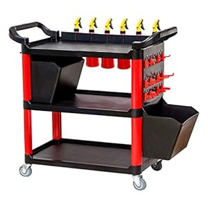 YQC-Multifunctional-Trolley-Double-Hanging-Barrel-Maintenance-Tool-Cart-3-Layers-Three-Layers-Multifunctional-Trolley-Treatment-Tool-Cart-Multifunctional-Storage-Trolley-Handling