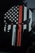 Subdued US Flag Punisher Skull Reflective Decal with Thin Red Line 8