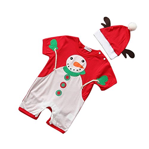 Fedi Apparel Baby Christmas Clothes Romper Hats Outfit Sets Santa Claus Costume
