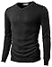 H2H Mens Casual Slim Fit Pullover Long Sleeve Solid V-neck Sweater