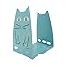 DYQWT Cartoon Cat Heavy Metal Bookend Nonskid Bookends Art Decoration,A Pairs. (Blue)