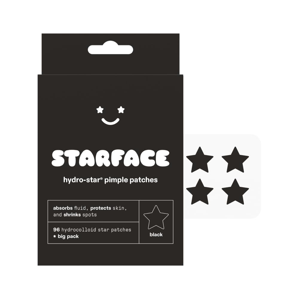 Starface Black Star BIG PACK, Hydrocolloid Pimple Patches, Absorb Fluid and Reduce Redness, Cute Star Shape, Cruelty-Free Skincare (96 Count) Image