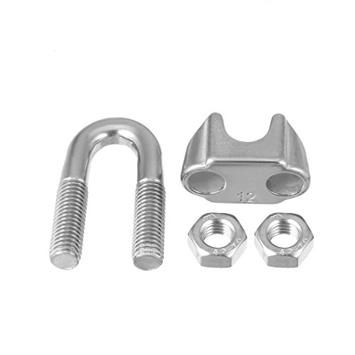 SamIdea 3-Pack M12 1/2" 304 Stainless Steel Saddle Clamp Cable Wire Rope Clip Fastener