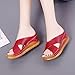 Hotkey Women Comfy Wide Width Plat Sandals Shoes Summer Casual Beach Travel Slipper High Heels Thick Platforms Flip Flop Redthumb 4