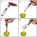 2 PACK - Apple Corer Lever Tool by BRIGHT KITCHEN Stainless Steel Pear Fruit Seed Remover Cherry Red Grip with Serrated Blade