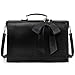 ECOSUSI Women's Briefcase Vegan Leather 15.6 inch Laptop Bag for Work Computer Shoulder Satchel Bag with Detachable Bow, Black