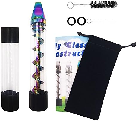 Glass Grinder Set for Herb Leaves, Dry Herbs or Spices with Drawstring Bag (Multicolor)