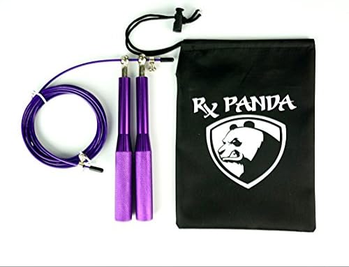Cross-Fit Speed Jump Rope Aluminum Handle Adjustable Length by Rx Panda (Purple)