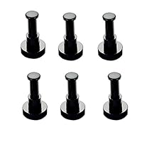 Ufunny Aluminum Single Hook Hat Coat Robe Door Wall Hook Hanger Pack of 6 (Black)