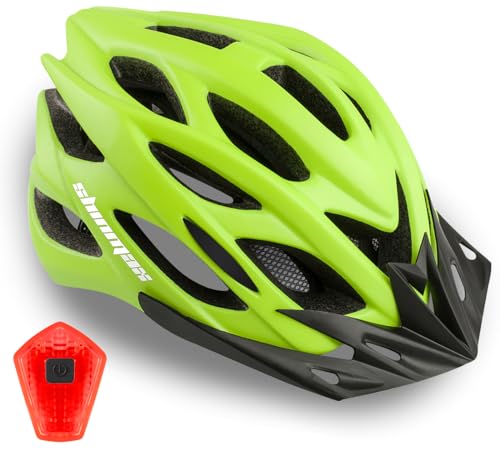 Shinmax Bicycle Helmet with Safety LED Light CE Certified Bike Helmet Adjustable Mountain & Road Cycle Helmet for Men Women Adult Cycling Helmet with Detachable Visor Lightweight MTB Helmet — image 1