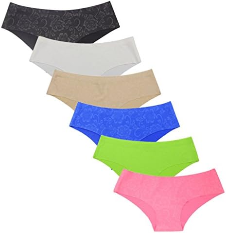 Tenawu Women Sexy Invisible Seamless Panties No-Show Bikini Underwear Hipster(6 Color )-XL