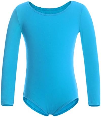 Magic TownLong Sleeve Toddler Gymnastics Leotards, Ballet Dance Leotard Gymnastics for girls (8-10,Blue)