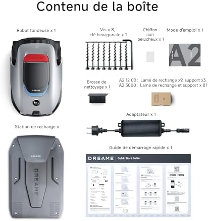 A2 1200 Robot Tondeuse – sans Fil, sans RTK, pour 1200 m²