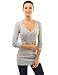PattyBoutik Women's V Neck Ribbed Tunic Knit Top