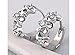 Sterling Silver camellia flower diamond Ear Cuff Earring Ear Stud Ear Rings
