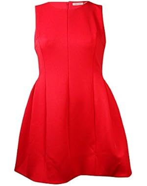 Women's Pleated Scuba A-Line Dress!