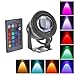 RUICAIKUN 10W Waterproof Outdoor RGB Light LED Flood Light with Remote Control, DC/AC 12V, WITHOUT PLUG